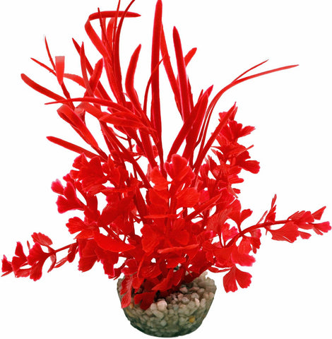 DECOR HERBE PAPILLON ROUGE